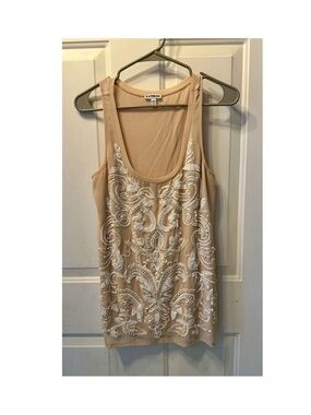Express Beige Sequin Dressy Tank